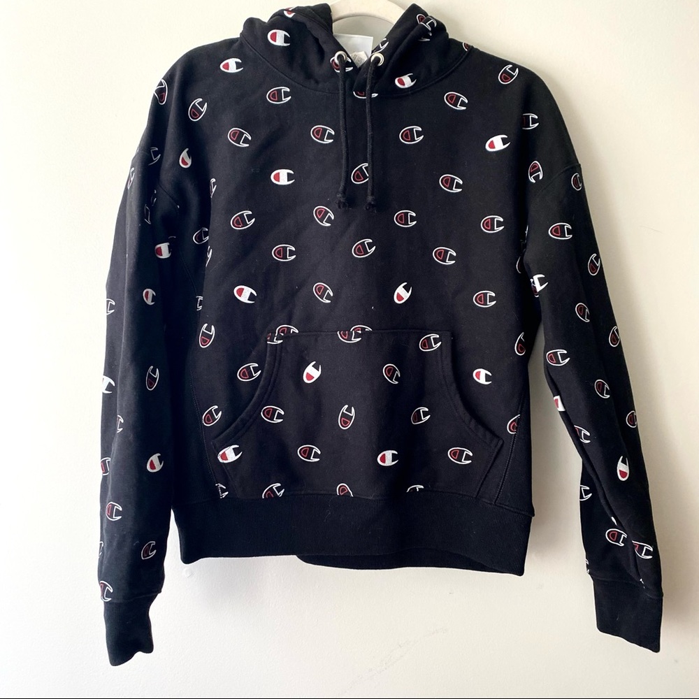 All Over Logo Champion Hoodie